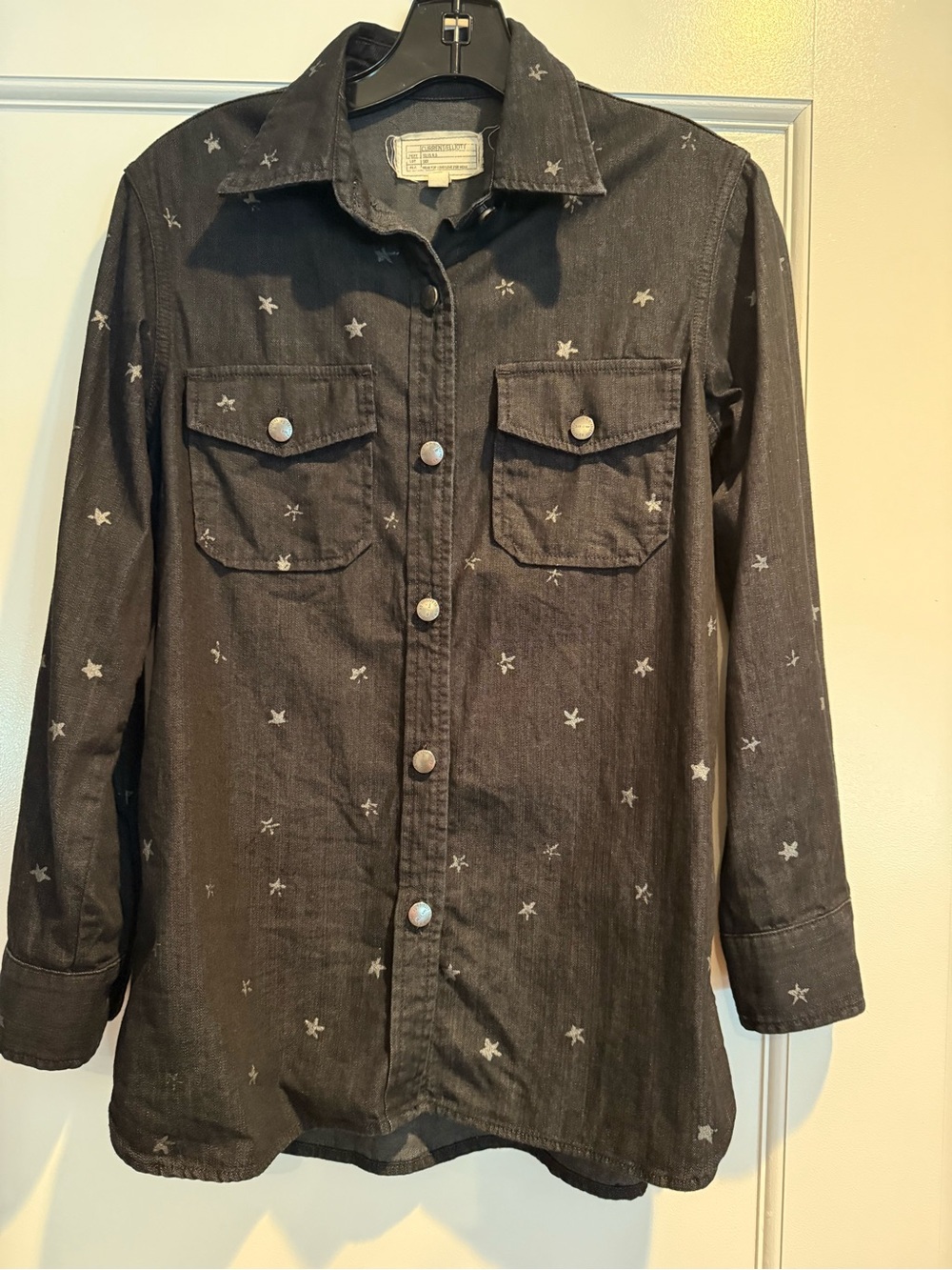 CURRENT ELLIOTT Women's Star-Print Denim Shirt